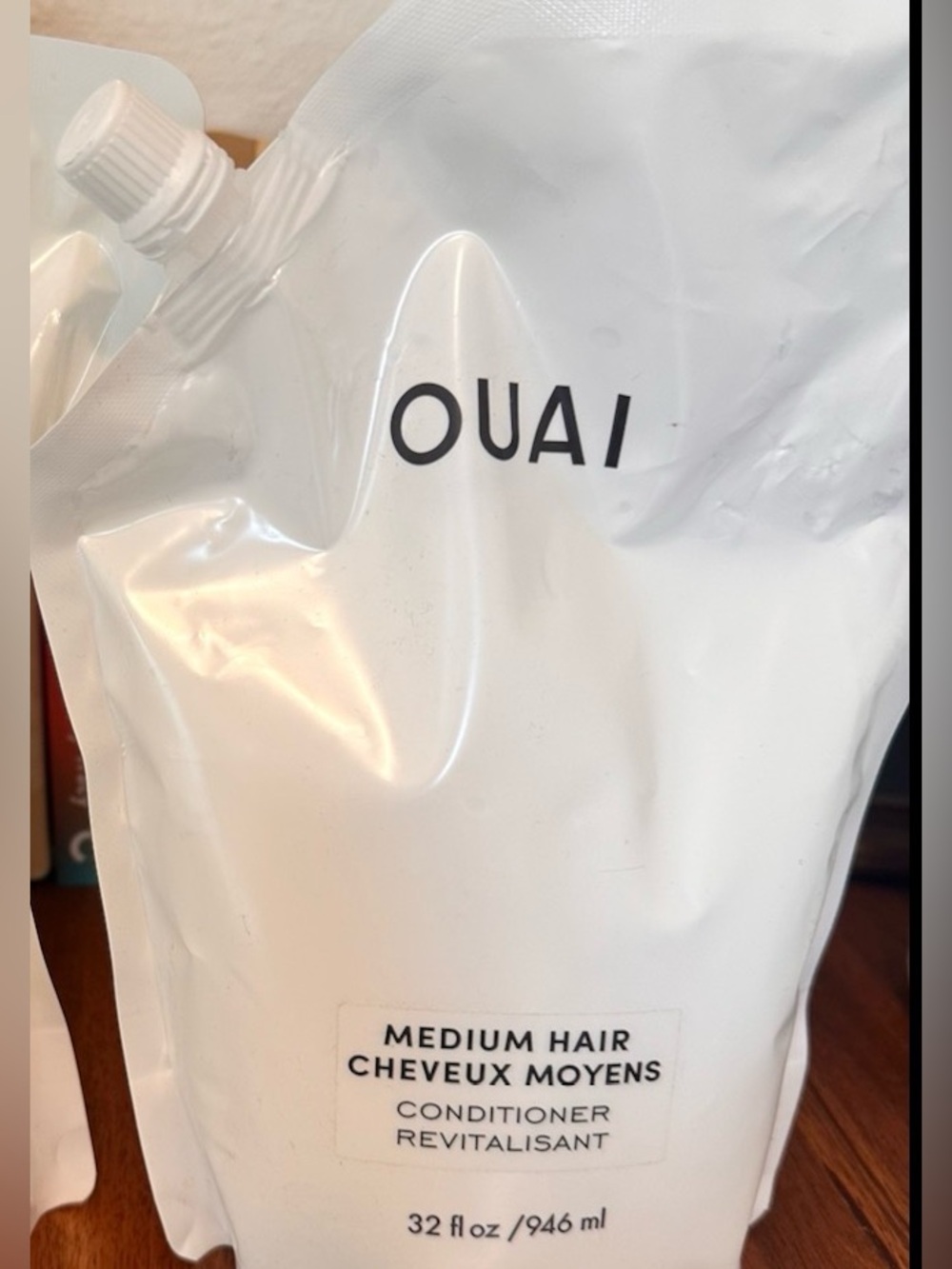 OUAI Medium Hair Conditioner Refill Pouch - White